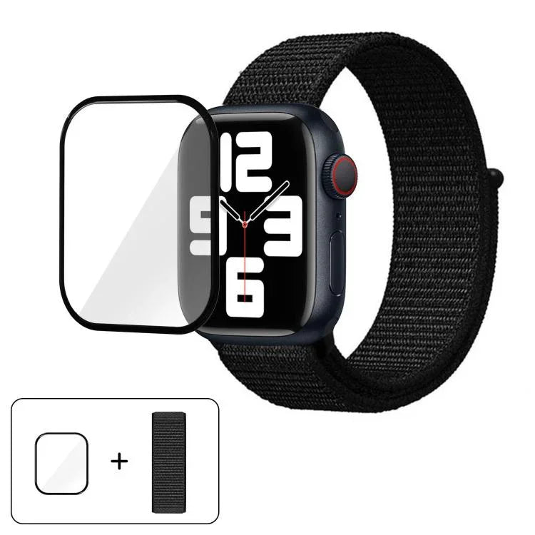 Einfaches Nylon-Armband mit 3D-gebogener Folie, für Apple Watch Series 40 mm, Apple Watch Ultra 2/1 49 mm und Apple Watch Series 45 mm