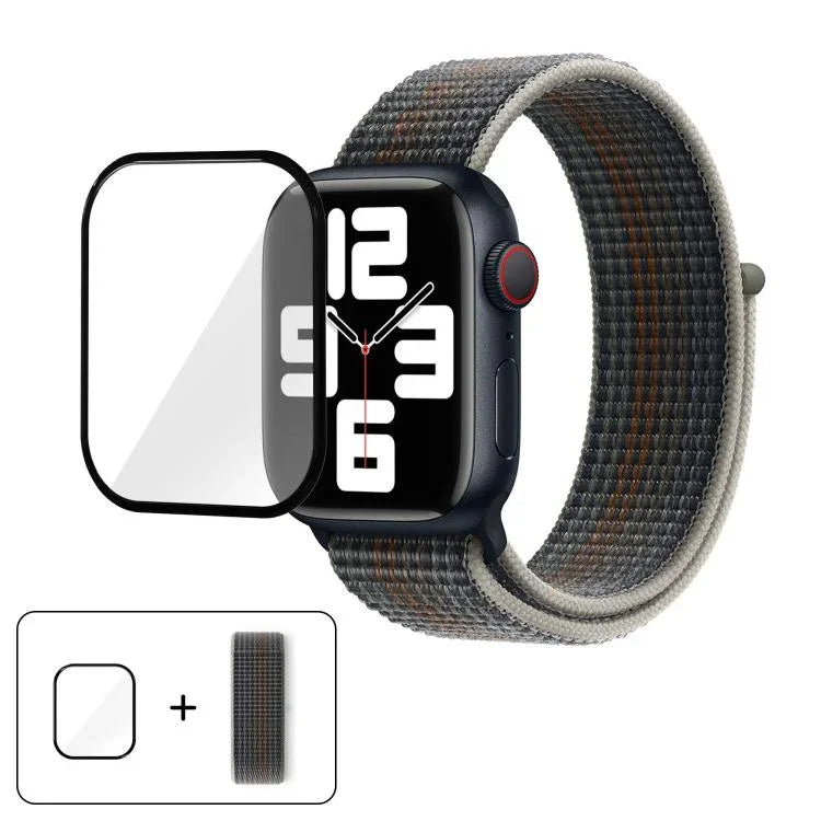 Basic Nylon Loop Watch Band with 3D Curved Film, For Apple Watch Series 41mm, For Apple Watch Series 38mm, For Apple Watch Series 42mm