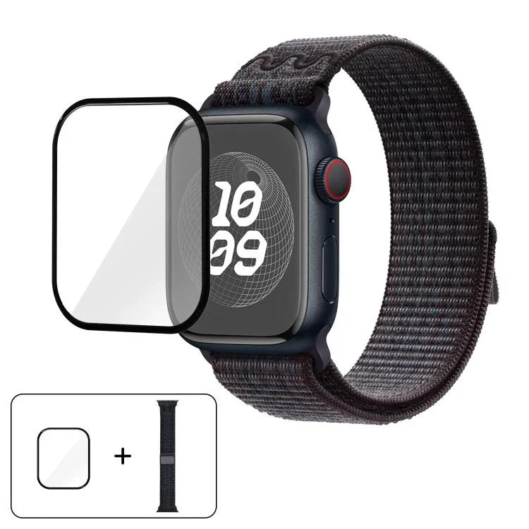 Nylon-Armband mit 3D-gebogener Folie, passend für Apple Watch Series 40 mm, Apple Watch Ultra 2/1 49 mm und Apple Watch Series 45 mm.
