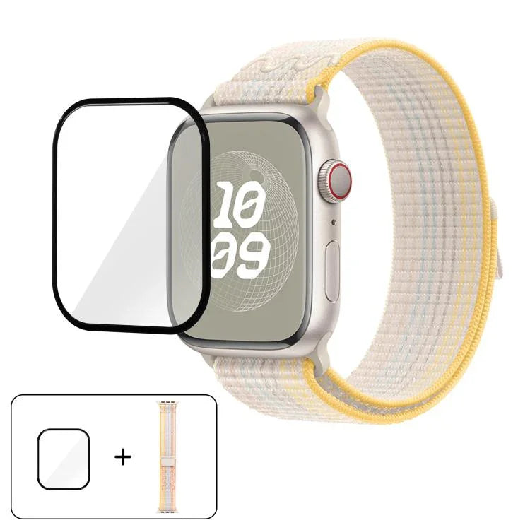Nylon-Armband mit 3D-gebogener Folie, passend für Apple Watch Series 40 mm, Apple Watch Ultra 2/1 49 mm und Apple Watch Series 45 mm.
