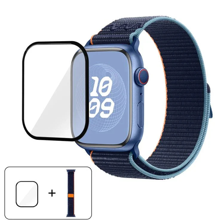 Nylon-Armband mit 3D-gebogener Folie, passend für Apple Watch Series 40 mm, Apple Watch Ultra 2/1 49 mm und Apple Watch Series 45 mm.