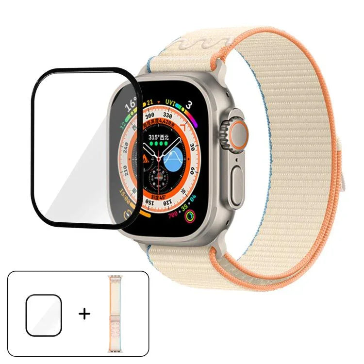 Nylon-Armband mit 3D-gebogener Folie, passend für Apple Watch Series 40 mm, Apple Watch Ultra 2/1 49 mm und Apple Watch Series 45 mm.