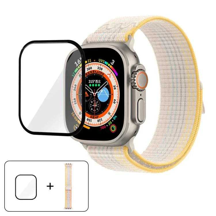 Nylon-Armband mit 3D-gebogener Folie, passend für Apple Watch Series 40 mm, Apple Watch Ultra 2/1 49 mm und Apple Watch Series 45 mm.