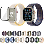 Nylon-Armband mit 3D-gebogener Folie, passend für Apple Watch Series 40 mm, Apple Watch Ultra 2/1 49 mm und Apple Watch Series 45 mm.