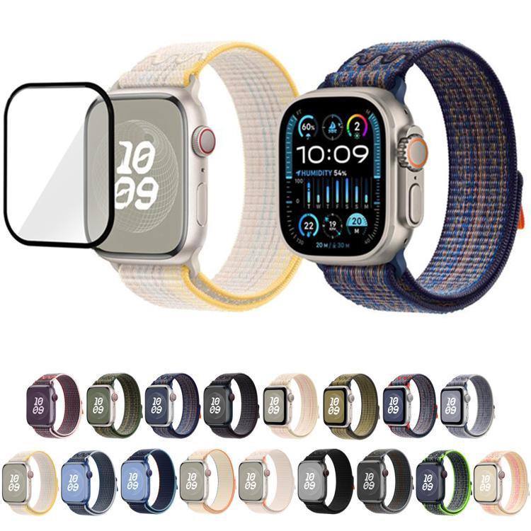 Nylon-Armband mit 3D-gebogener Folie, passend für Apple Watch Series 40 mm, Apple Watch Ultra 2/1 49 mm und Apple Watch Series 45 mm.
