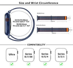 Nylon-Armband mit 3D-gebogener Folie, passend für Apple Watch Series 40 mm, Apple Watch Ultra 2/1 49 mm und Apple Watch Series 45 mm.