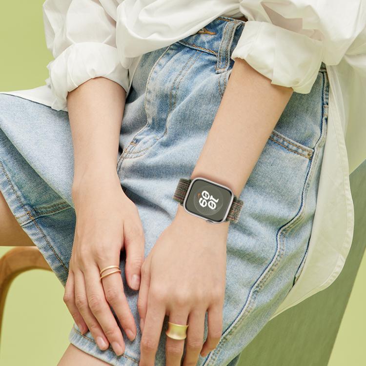 Nylon-Armband mit 3D-gebogener Folie, passend für Apple Watch Series 41 mm, 38 mm und 42 mm