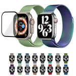 Milanese Stainless Steel Watch Band with 3D Curved Film, For Apple Watch Series 40mm, For Apple Watch Ultra 2 / 1 49mm, For Apple Watch Series 45mm