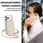 Crossbody Zipper RFID Card Bag Phone Case, For iPhone 17 Pro Max, For iPhone 17 Pro, For iPhone Air, For iPhone 15 Pro Max, For iPhone 15 Pro, For iPhone 15 Plus / 14 Plus