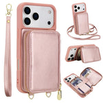 Crossbody Zipper RFID Card Bag Phone Case, For iPhone 17 Pro Max, For iPhone 17 Pro, For iPhone Air, For iPhone 15 Pro Max, For iPhone 15 Pro, For iPhone 15 Plus / 14 Plus