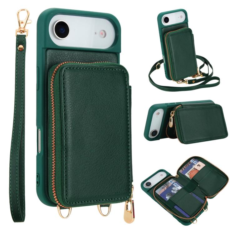 Crossbody Zipper RFID Card Bag Phone Case, For iPhone 17 Pro Max, For iPhone 17 Pro, For iPhone Air, For iPhone 15 Pro Max, For iPhone 15 Pro, For iPhone 15 Plus / 14 Plus
