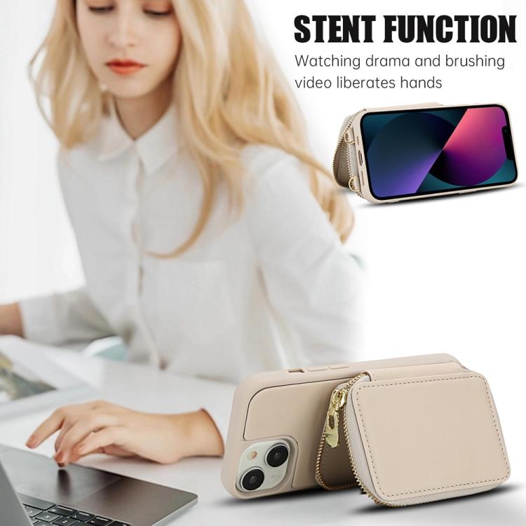 Handytasche mit Umhängeriemen, Reißverschluss und RFID-Schutz, für iPhone 15, für iPhone 14 / 13, für iPhone 14 Pro, für iPhone 14 Pro Max, für iPhone 13 Pro Max, für iPhone 13 Pro