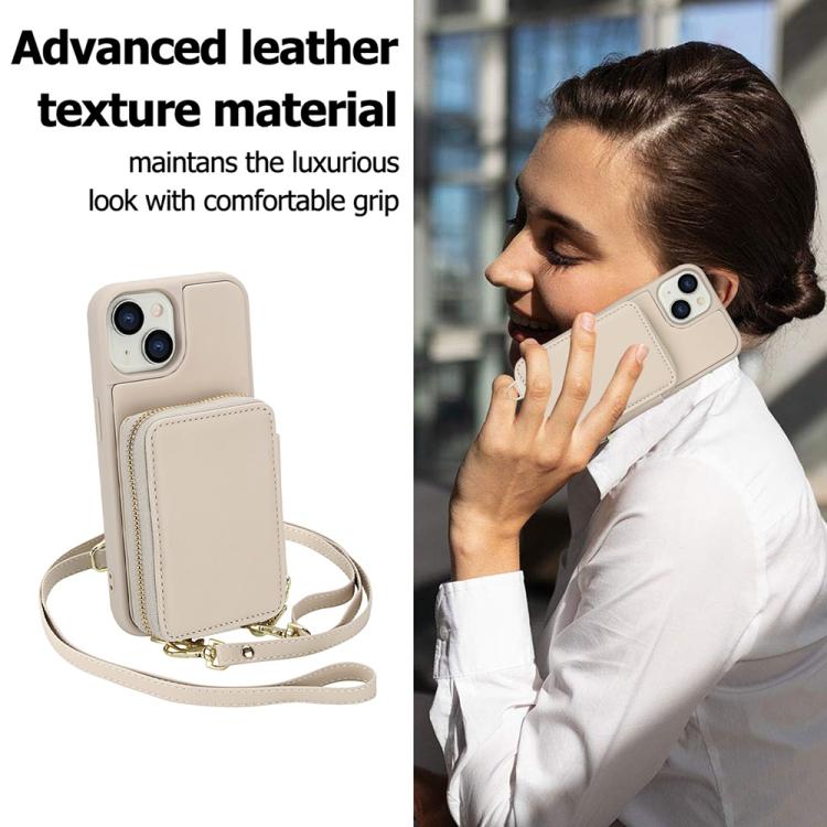 Handytasche mit Umhängeriemen, Reißverschluss und RFID-Schutz, für iPhone 15, für iPhone 14 / 13, für iPhone 14 Pro, für iPhone 14 Pro Max, für iPhone 13 Pro Max, für iPhone 13 Pro
