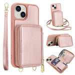 Handytasche mit Umhängeriemen, Reißverschluss und RFID-Schutz, für iPhone 15, für iPhone 14 / 13, für iPhone 14 Pro, für iPhone 14 Pro Max, für iPhone 13 Pro Max, für iPhone 13 Pro