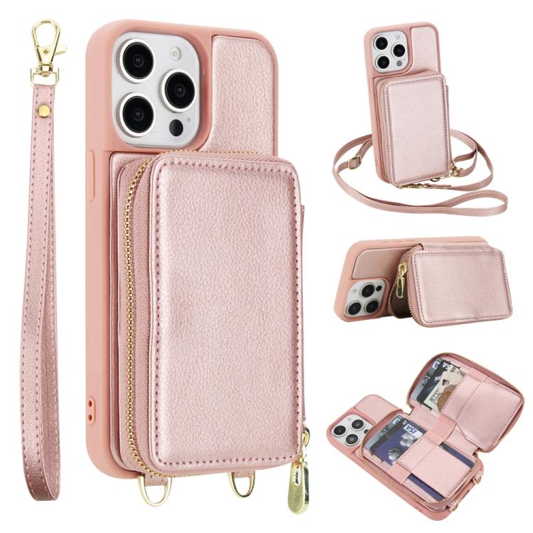 Handytasche mit Umhängeriemen, Reißverschluss und RFID-Schutz, für iPhone 15, für iPhone 14 / 13, für iPhone 14 Pro, für iPhone 14 Pro Max, für iPhone 13 Pro Max, für iPhone 13 Pro