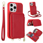 Handytasche mit Umhängeriemen, Reißverschluss und RFID-Schutz, für iPhone 15, für iPhone 14 / 13, für iPhone 14 Pro, für iPhone 14 Pro Max, für iPhone 13 Pro Max, für iPhone 13 Pro