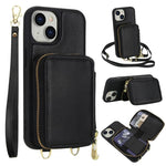 Handytasche mit Umhängeriemen, Reißverschluss und RFID-Schutz, für iPhone 15, für iPhone 14 / 13, für iPhone 14 Pro, für iPhone 14 Pro Max, für iPhone 13 Pro Max, für iPhone 13 Pro