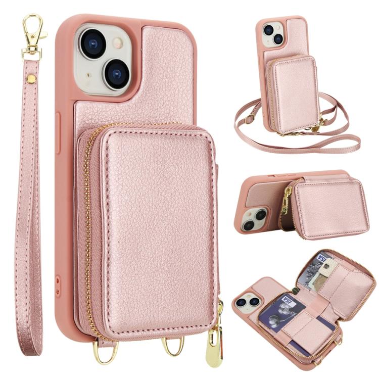 Handytasche mit Umhängeriemen, Reißverschluss und RFID-Schutz, für iPhone 15, für iPhone 14 / 13, für iPhone 14 Pro, für iPhone 14 Pro Max, für iPhone 13 Pro Max, für iPhone 13 Pro