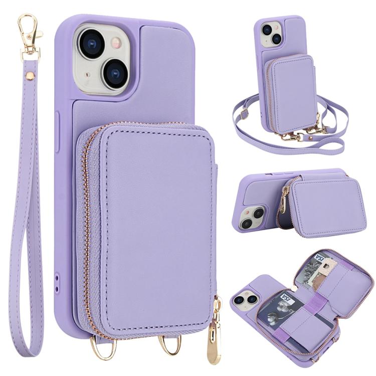 Handytasche mit Umhängeriemen, Reißverschluss und RFID-Schutz, für iPhone 15, für iPhone 14 / 13, für iPhone 14 Pro, für iPhone 14 Pro Max, für iPhone 13 Pro Max, für iPhone 13 Pro