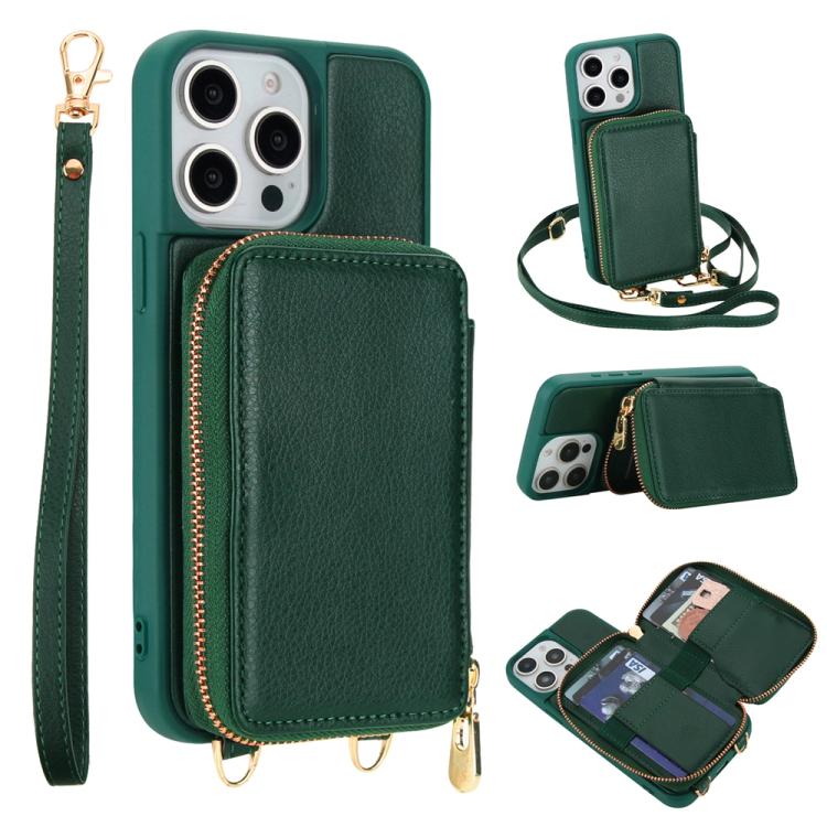 Handytasche mit Umhängeriemen, Reißverschluss und RFID-Schutz, für iPhone 15, für iPhone 14 / 13, für iPhone 14 Pro, für iPhone 14 Pro Max, für iPhone 13 Pro Max, für iPhone 13 Pro