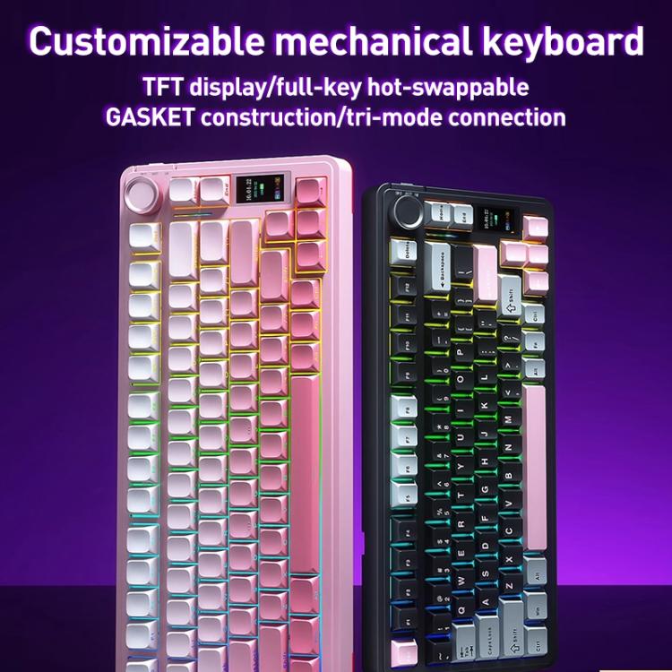 AULA S75 Pro Mechanische Tastatur mit 80 Tasten, Kabel/2.4G/Bluetooth, drei Modi, anpassbarer Farbverlauf
