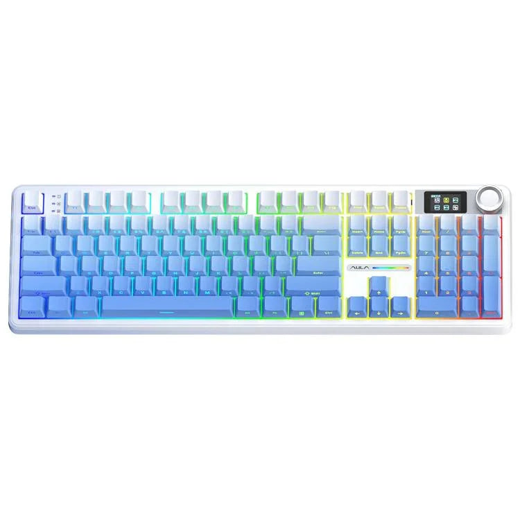 AULA F108 Pro Mechanische Gaming-Tastatur mit 108 Tasten, Kabel/2.4G/Bluetooth, drei Modi, anpassbare RGB-Beleuchtung