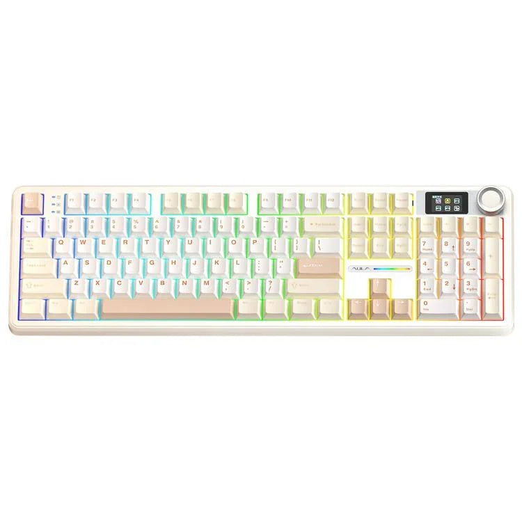 AULA F108 Pro Mechanische Gaming-Tastatur mit 108 Tasten, Kabel/2.4G/Bluetooth, drei Modi, anpassbare RGB-Beleuchtung
