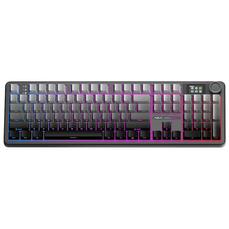 AULA F108 Pro Mechanische Gaming-Tastatur mit 108 Tasten, Kabel/2.4G/Bluetooth, drei Modi, anpassbare RGB-Beleuchtung