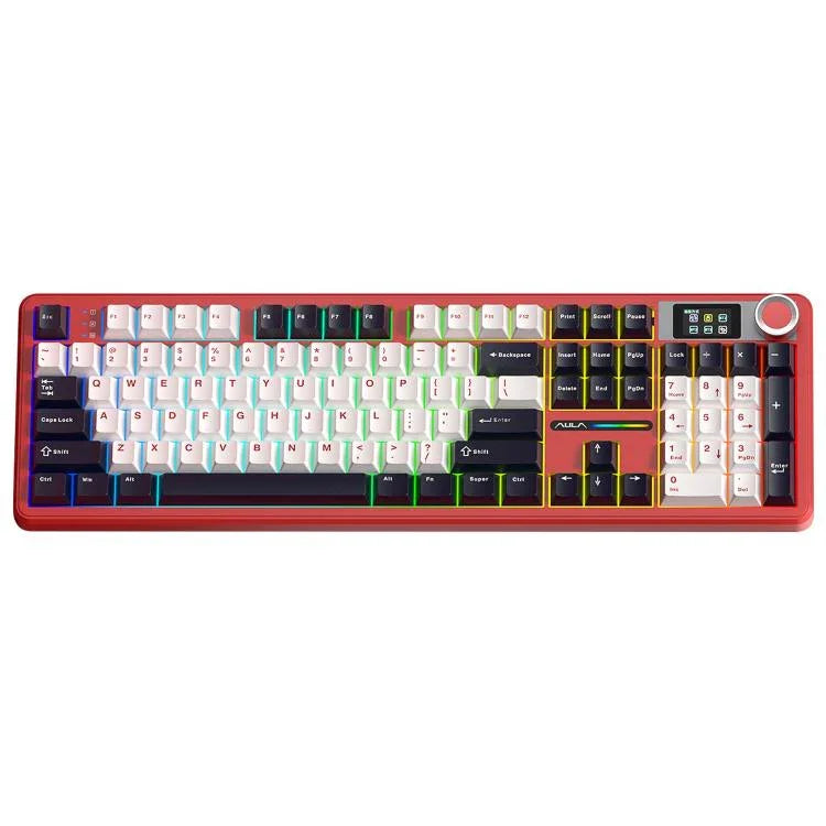 AULA F108 Pro Mechanische Gaming-Tastatur mit 108 Tasten, Kabel/2.4G/Bluetooth, drei Modi, anpassbare RGB-Beleuchtung