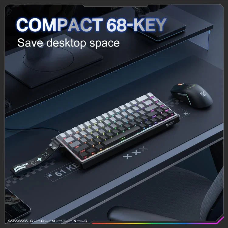 ONIKUMA G69 68 Tasten RGB-Beleuchtung Kabelgebundene Magnetachse Tastatur