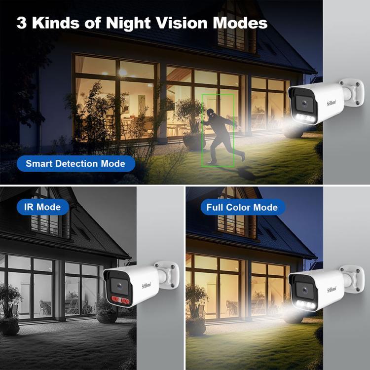 SriHome NVS005-POE065 3MP HD 4-Kanal PoE Kamera Netzwerk-Videorekorder-Kit, 3MP 4-Kanal