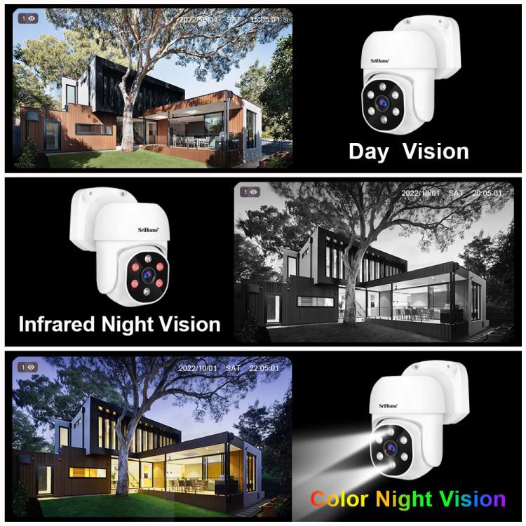 SriHome NVS005-POE030 3MP HD 4-Kanal PoE Kamera Netzwerk-Videorekorder-Kit, 3MP 4-Kanal