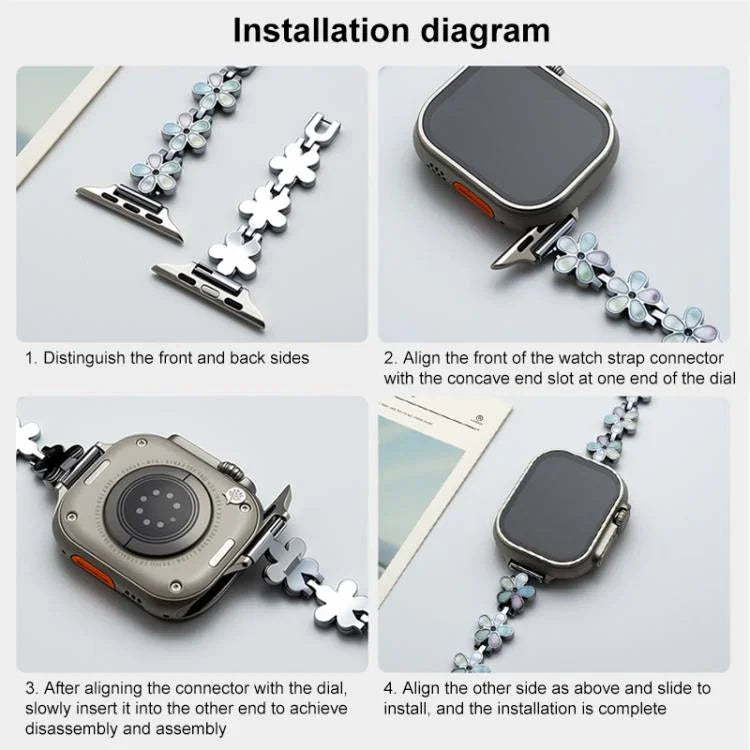 xDfind Sonnenblüten-Metallarmband, für Apple Watch 42 / 44 / 45 / 46 / 49 mm, für Apple Watch 38 / 40 / 41 / S10 42 mm