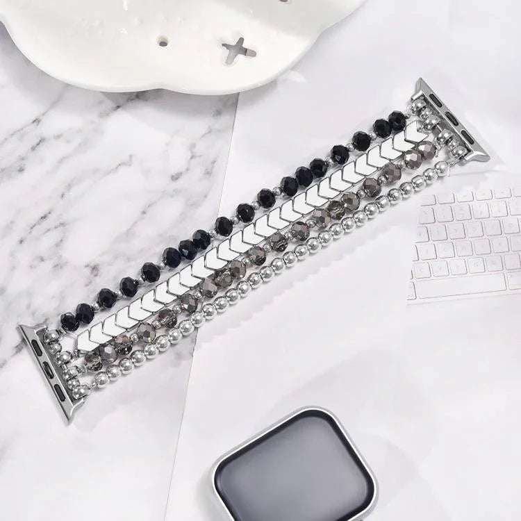 xDfind Arrow Kristallperlen-Metallarmband, für Apple Watch 42 / 44 / 45 / 46 / 49 mm, für Apple Watch 38 / 40 / 41 / S10 42 mm