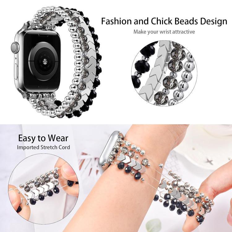 xDfind Arrow Kristallperlen-Metallarmband, für Apple Watch 42 / 44 / 45 / 46 / 49 mm, für Apple Watch 38 / 40 / 41 / S10 42 mm