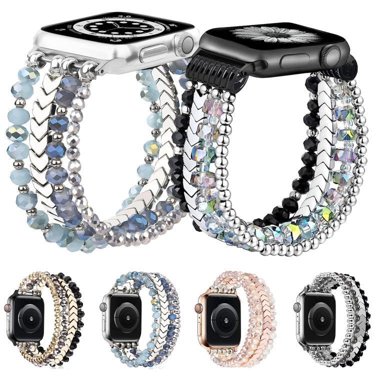 xDfind Arrow Kristallperlen-Metallarmband, für Apple Watch 42 / 44 / 45 / 46 / 49 mm, für Apple Watch 38 / 40 / 41 / S10 42 mm