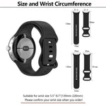 Silikon-Uhrenarmband mit Schmetterlingsverschluss und 3D-gebogener Folie, für Google Pixel Watch 3 (45 mm), Google Pixel Watch 3 (41 mm), Google Pixel Watch 2 und Google Pixel Watch