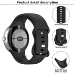 Silikon-Uhrenarmband mit Schmetterlingsverschluss und 3D-gebogener Folie, für Google Pixel Watch 3 (45 mm), Google Pixel Watch 3 (41 mm), Google Pixel Watch 2 und Google Pixel Watch