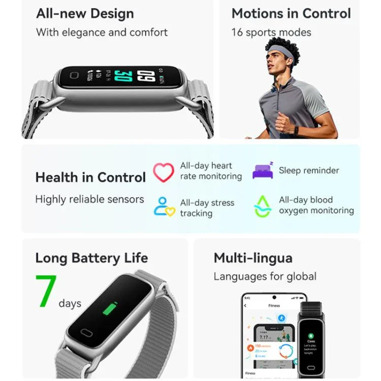 GTL1 Fitness-Tracker mit 0,96-Zoll-TFT-Bildschirm, Smart-Armband mit Unterstützung für Herzfrequenzmessung
