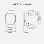 GTS8 Fitness-Tracker-Smartwatch mit 1,95 Zoll AMOLED-Bildschirm und Unterstützung für Herzfrequenzmessung