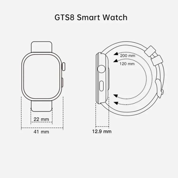 GTS8 Fitness-Tracker-Smartwatch mit 1,95 Zoll AMOLED-Bildschirm und Unterstützung für Herzfrequenzmessung