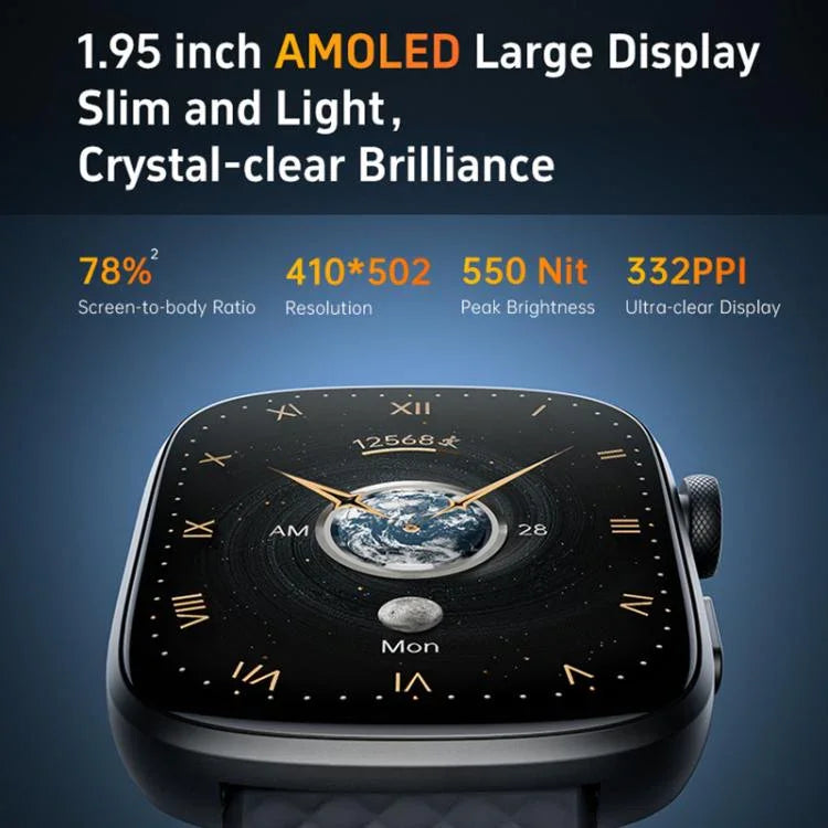 GTS8 Fitness-Tracker-Smartwatch mit 1,95 Zoll AMOLED-Bildschirm und Unterstützung für Herzfrequenzmessung