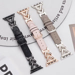 xDfind V-förmiges Hybrid-Armband aus Metall und Leder, für Apple Watch 42 / 44 / 45 / 46 / 49 mm, für Apple Watch 38 / 40 / 41 / S10 42 mm