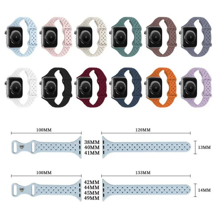 xDfind Silikon-Armband mit Schmetterlingsverschluss, passend für Apple Watch 42 / 44 / 45 / 46 / 49 mm, Apple Watch 38 / 40 / 41 / S10 42 mm