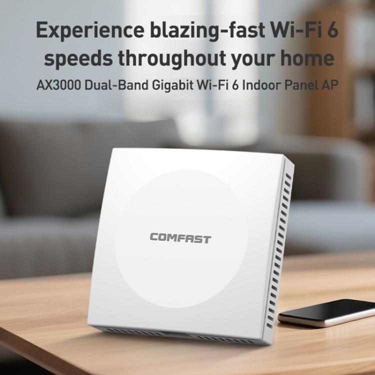 COMFAST CF-E593AX 3000 Mbit/s Dual-Band WiFi6 In-Wall AP, CF-E593AX