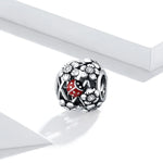 S925 Sterling Silber Gartenelfen Marienkäfer Perlen DIY Armband Halskette Accessoires, Elfen Marienkäfer