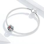 S925 Sterling Silber Gartenelfen Marienkäfer Perlen DIY Armband Halskette Accessoires, Elfen Marienkäfer