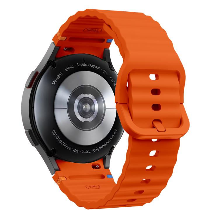 Wellennähte Silikon Uhrenarmband mit 3D gebogenem Film, Für Samsung Galaxy Watch FE 40mm, Für Samsung Galaxy Watch7 44mm, Für Samsung Galaxy Watch7 40mm, Für Samsung Galaxy Watch6 Classic 47mm