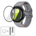 Wellennähte Silikon Uhrenarmband mit 3D gebogenem Film, Für Samsung Galaxy Watch FE 40mm, Für Samsung Galaxy Watch7 44mm, Für Samsung Galaxy Watch7 40mm, Für Samsung Galaxy Watch6 Classic 47mm