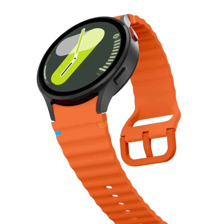 Wellennähte Silikon Uhrenarmband mit 3D gebogenem Film, Für Samsung Galaxy Watch6 44mm, Für Samsung Galaxy Watch6 40mm, Für Samsung Galaxy Watch6 Classic 43mm, Für Samsung Galaxy Watch5 44mm